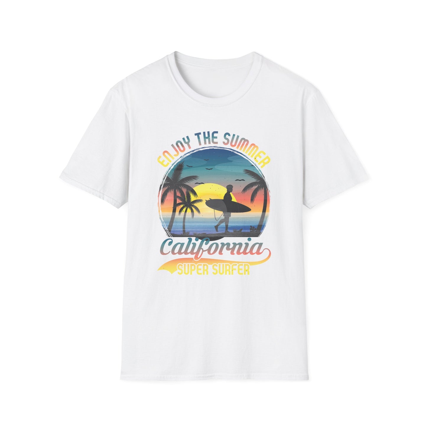 Enjoy The Summer California Super Surfer T-Shirt design