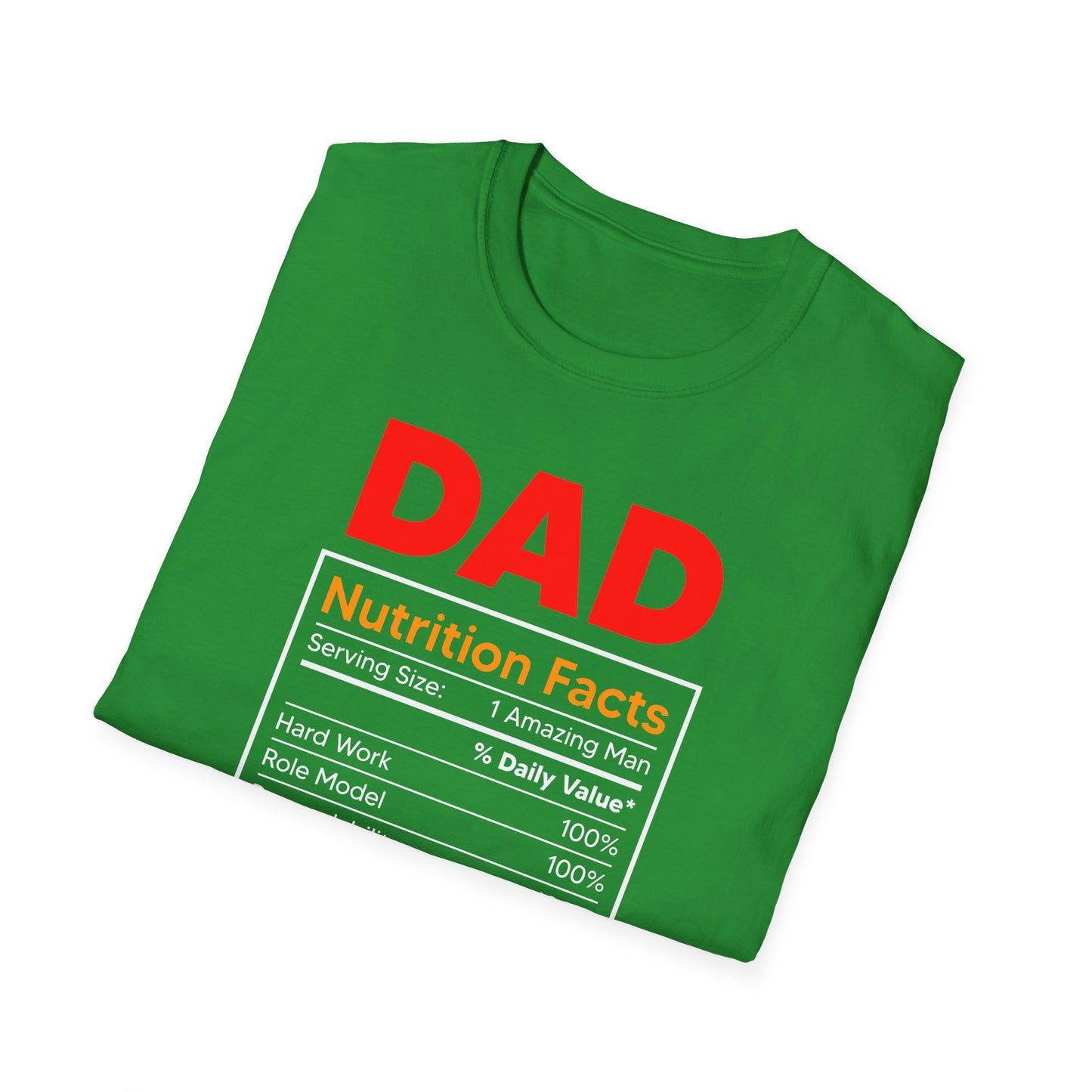 Super Comfortable Dad Nutrition Facts T-Shirt design
