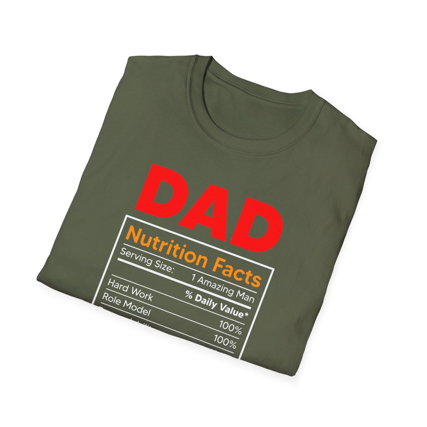 Super Comfortable Dad Nutrition Facts T-Shirt design