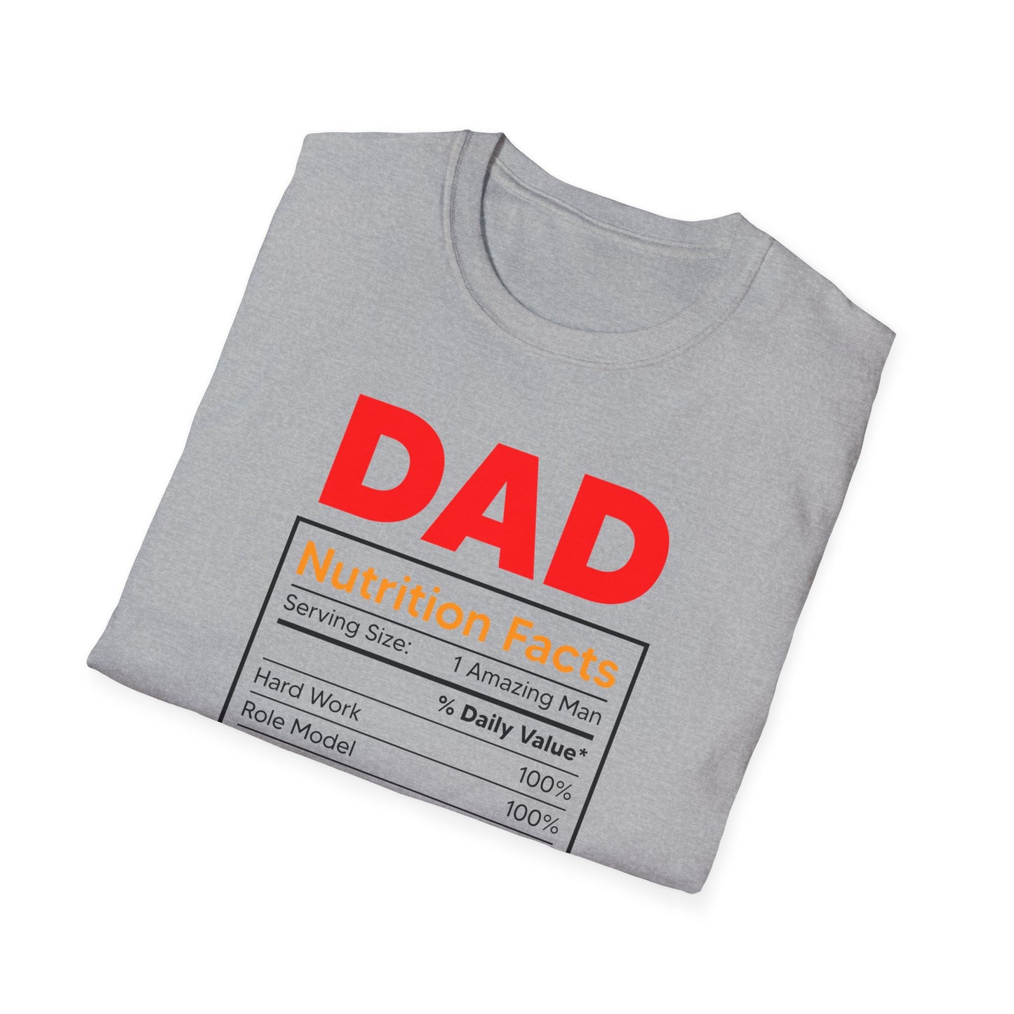 Super Comfortable Dad Nutrition Facts T-Shirt design