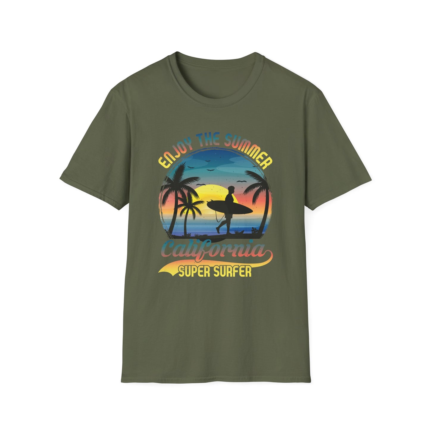 Enjoy The Summer California Super Surfer T-Shirt design