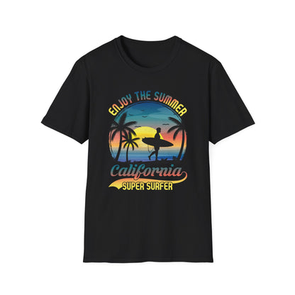Enjoy The Summer California Super Surfer T-Shirt design