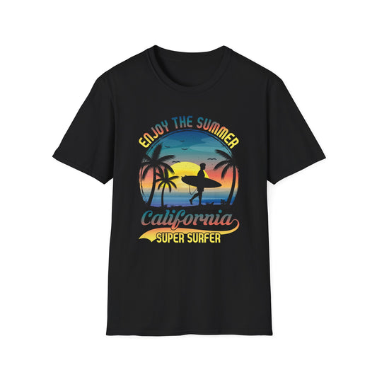 Enjoy The Summer California Super Surfer T-Shirt design