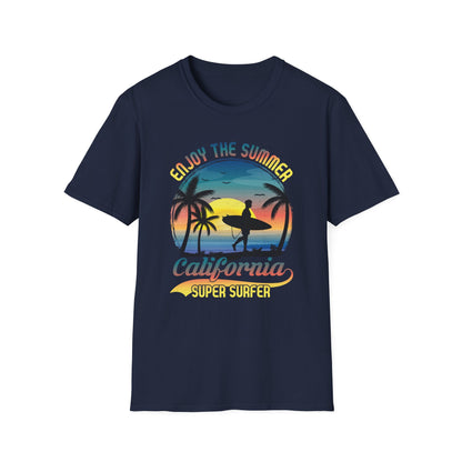 Enjoy The Summer California Super Surfer T-Shirt design