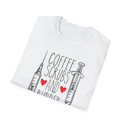 Super Comfortable Coffee Scrubs and Rubber Gloves  T-Shirt design - Market Nook