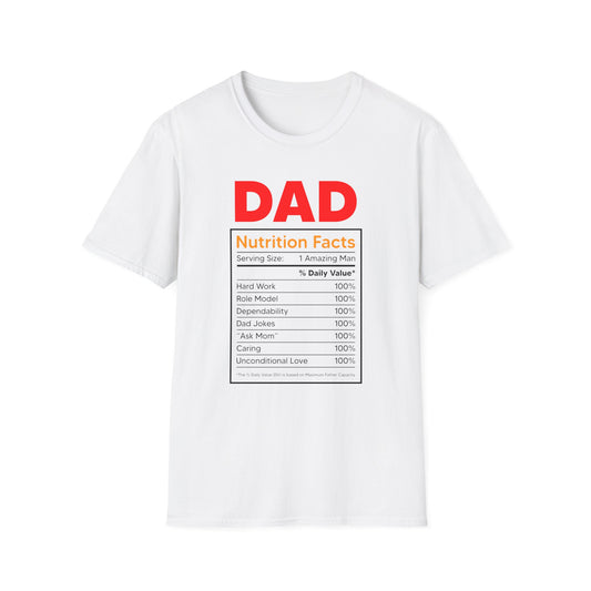 Super Comfortable Dad Nutrition Facts T-Shirt design