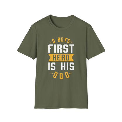 Super Comfortable A Boy's First Hero Is His Dad T-Shirt design