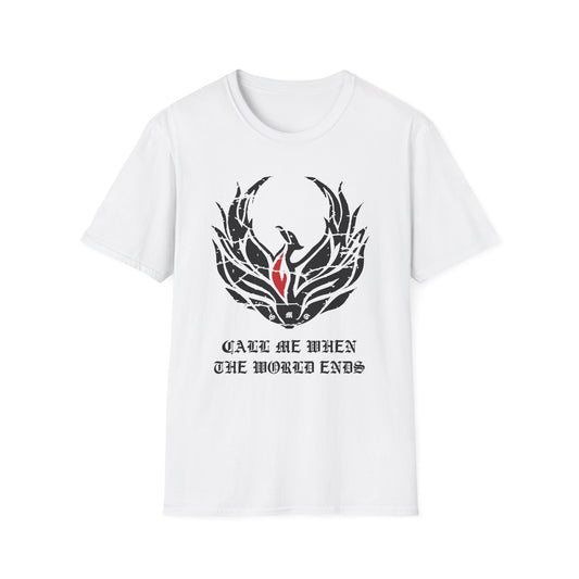 Super Comfortable Call Me When The World Ends T-Shirt design - V2 - Market Nook