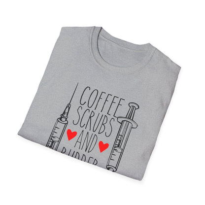 Super Comfortable Coffee Scrubs and Rubber Gloves  T-Shirt design - Market Nook