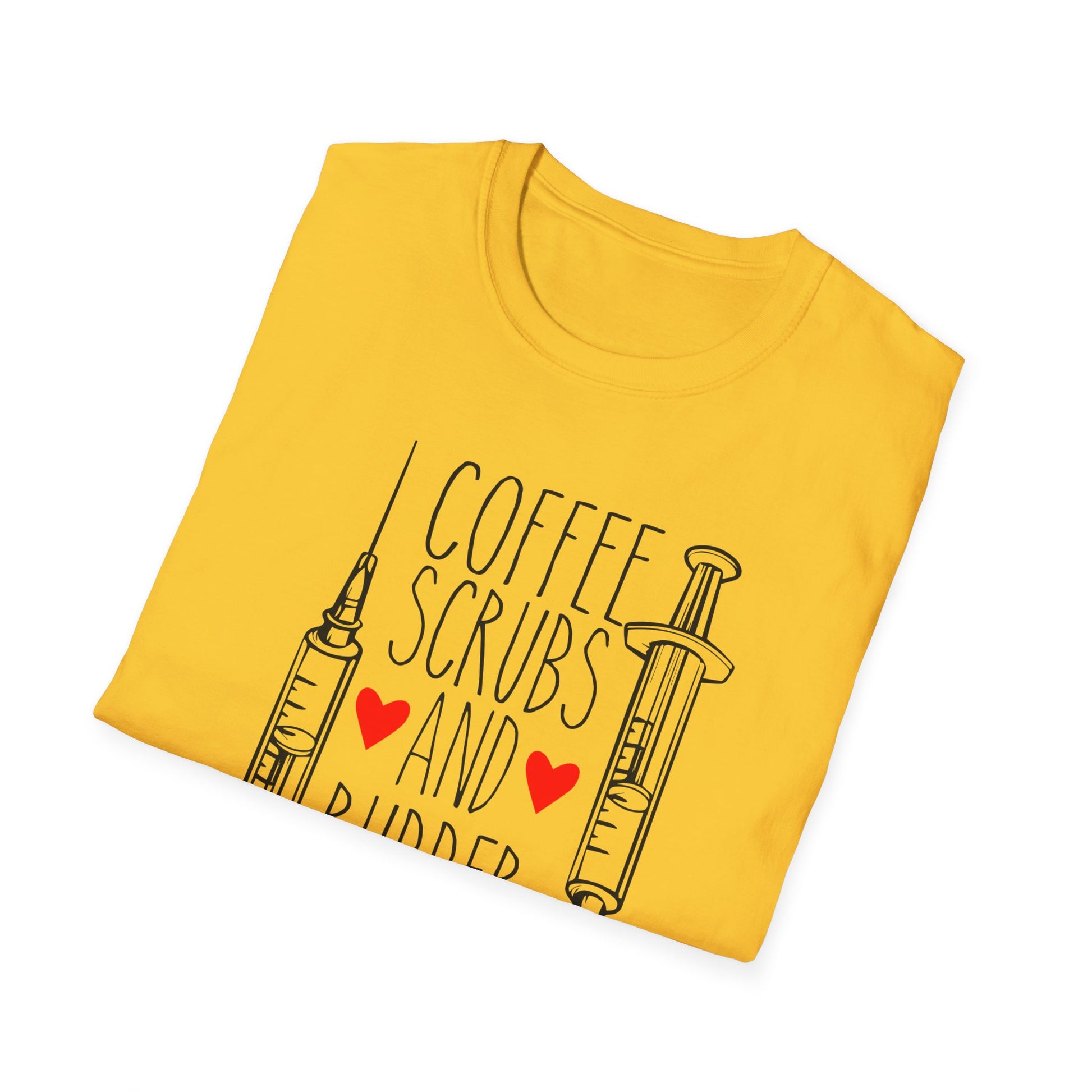 Super Comfortable Coffee Scrubs and Rubber Gloves  T-Shirt design - Market Nook