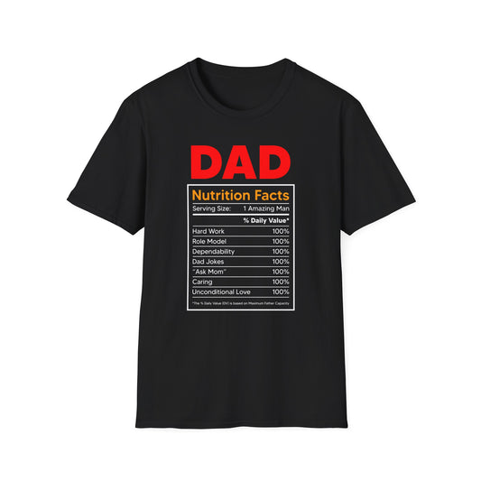 Super Comfortable Dad Nutrition Facts T-Shirt design