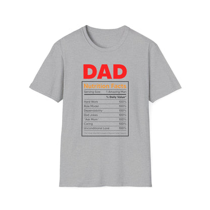 Super Comfortable Dad Nutrition Facts T-Shirt design