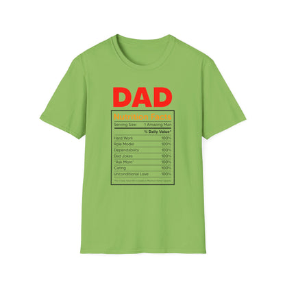 Super Comfortable Dad Nutrition Facts T-Shirt design